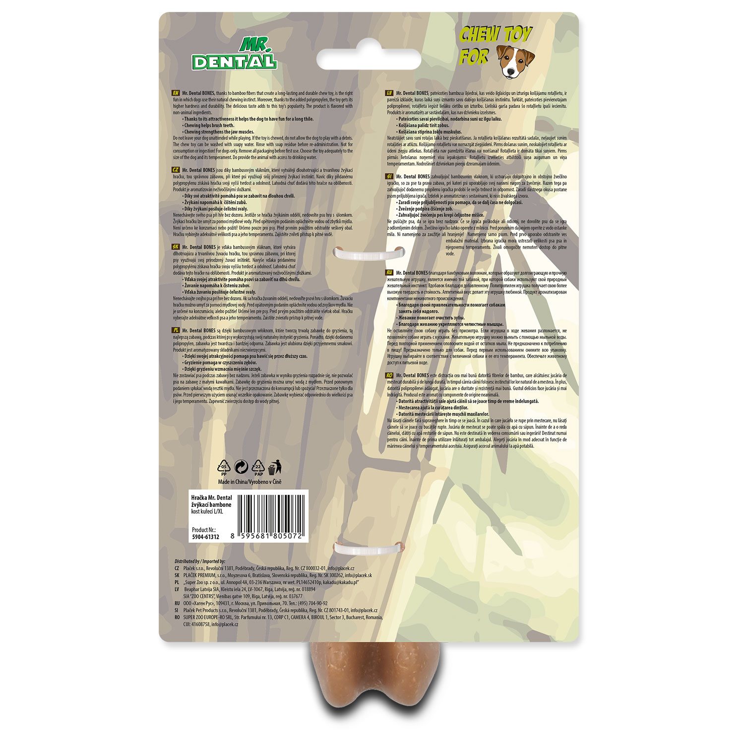 Hračka Mr. Dental žvýkací bambone kost kuřecí L/XL-KS