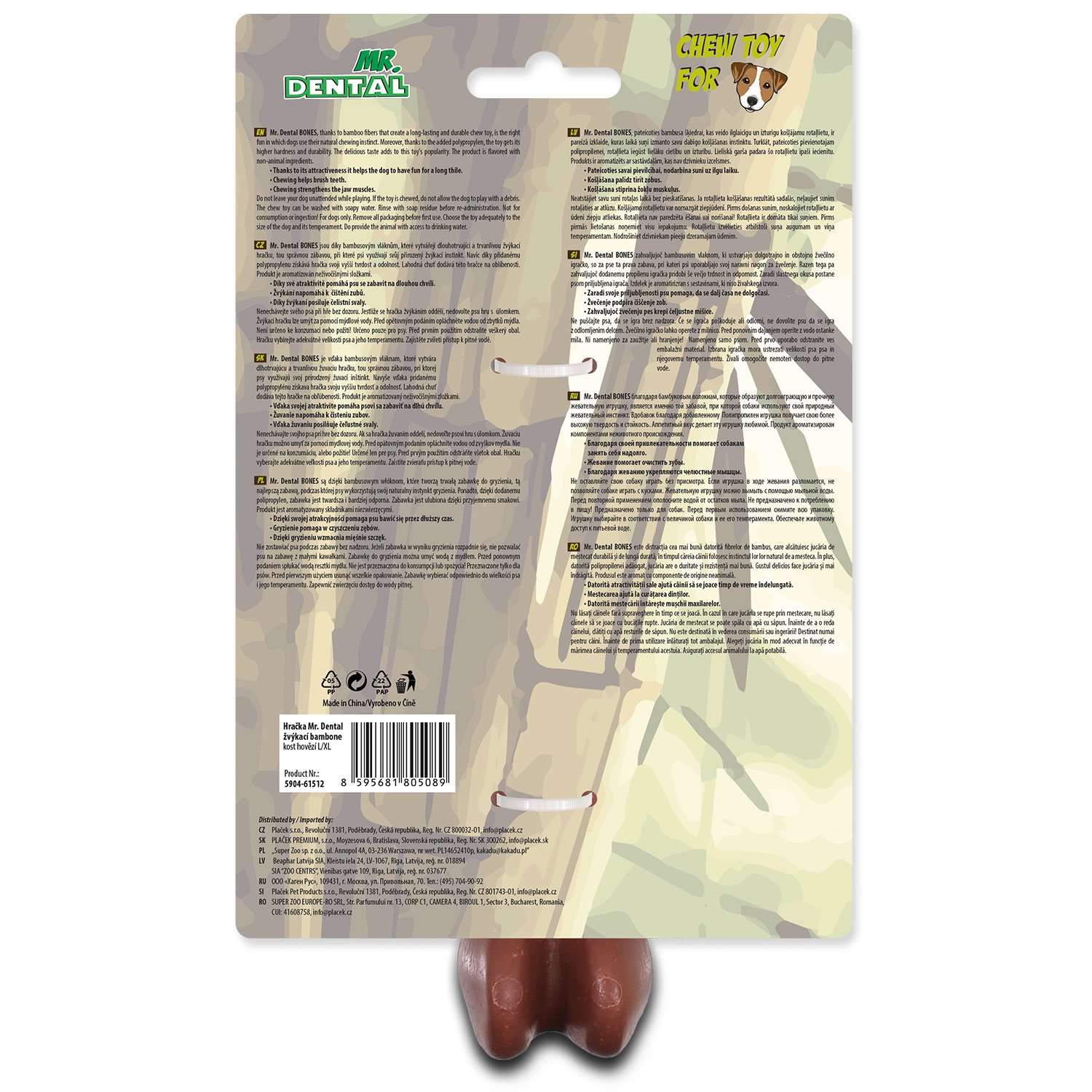 Hračka Mr. Dental žvýkací bambone kost hovězí L/XL-KS