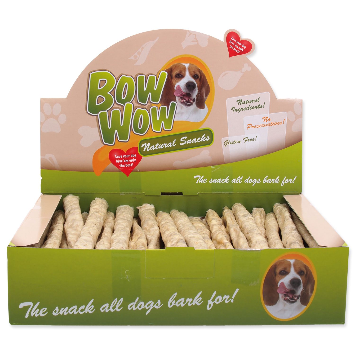 Pochoutka Mira Mar Bow Wow Natural, hovězí a dršťky, tyčinky 50ks
