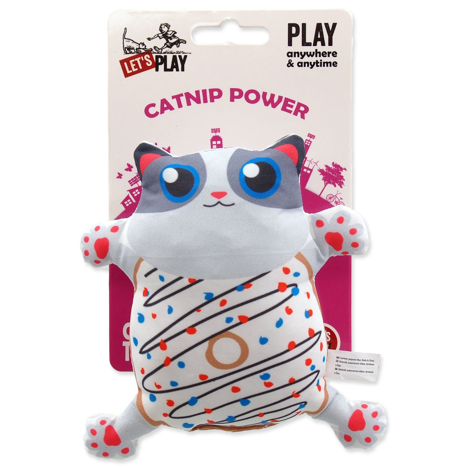 Hračka Let´s Play kočka s catnip 6, 14cm-KS