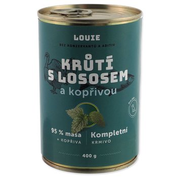 Konzerva LOUIE krůtí s lososem a kopřivou 400g-KARTON