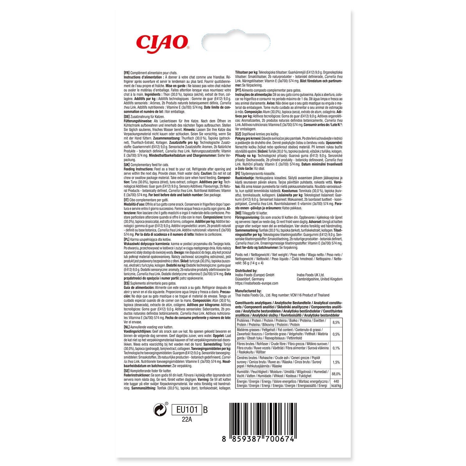 Pochoutka Churu tuňák 4x14g-KS