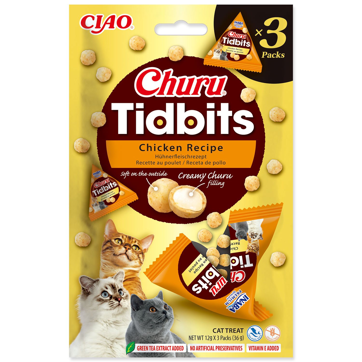 Pochoutka Churu Tidbits kuře 3x12g-KS
