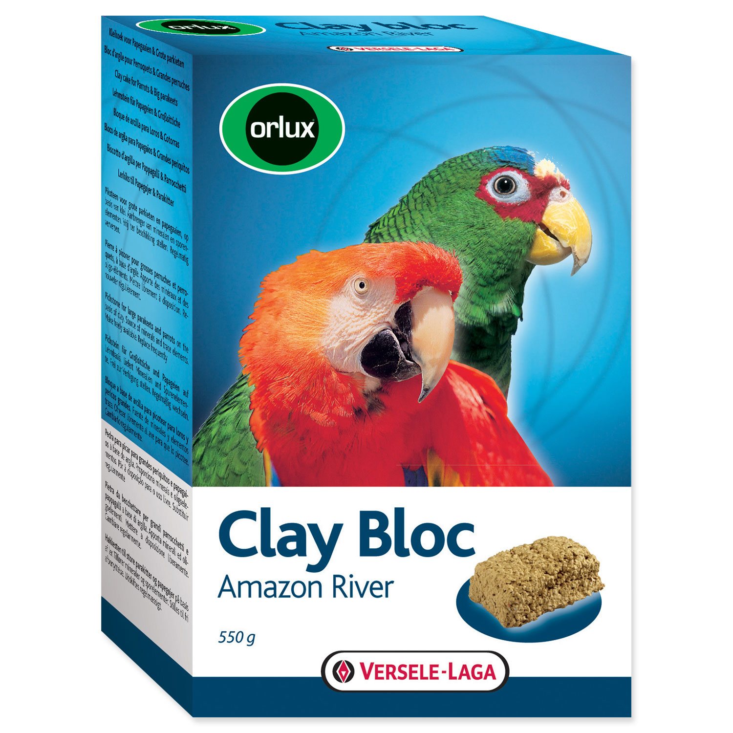 Blok Versele-Laga jílový Clay Bloc Amazon River pro větší papoušky 550g-KARTON