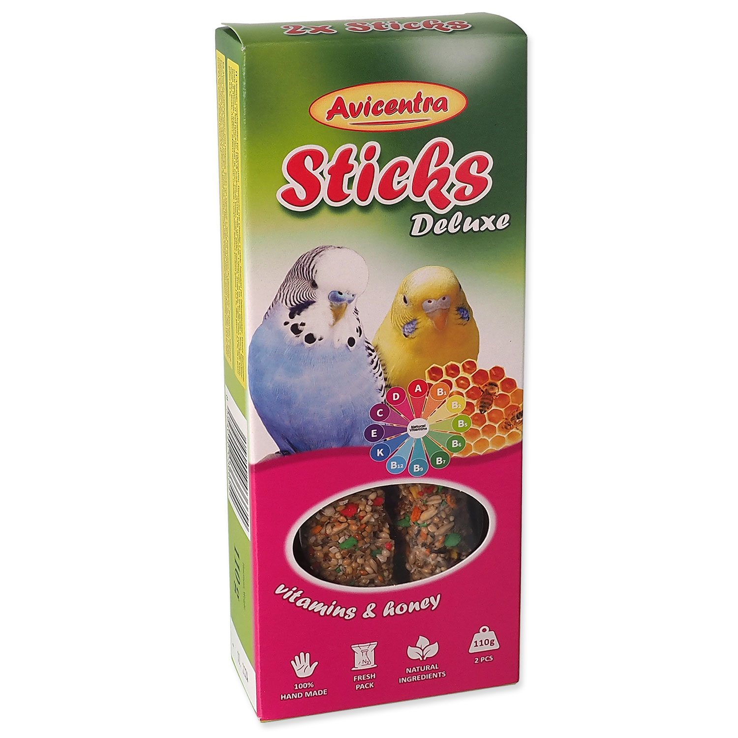 Tyčinka Avicentra Deluxe andulka, s vitamíny a medem 2ks-KS