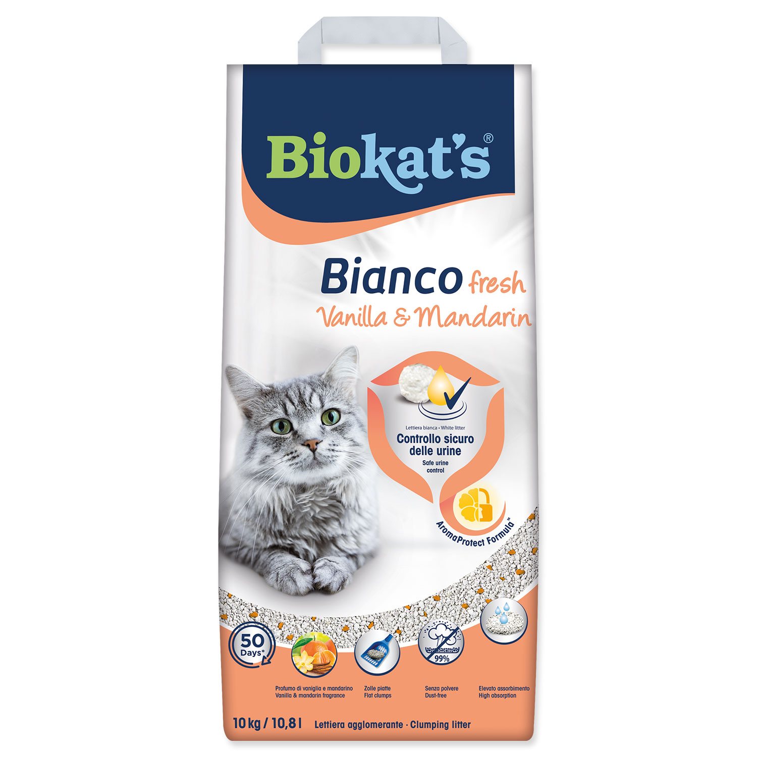 Podestýlka Biokat's Bianco Fresh vanilka a mandarinka 10kg-KS
