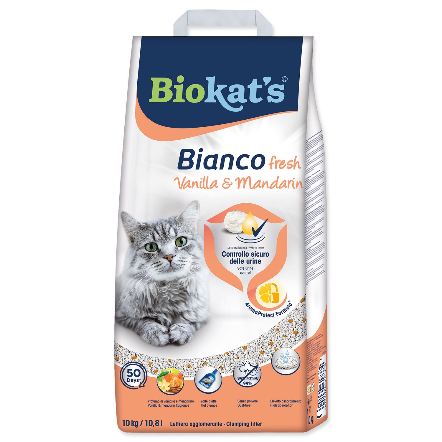 Podestýlka Biokat's Bianco Fresh vanilka a mandarinka 10kg-KS