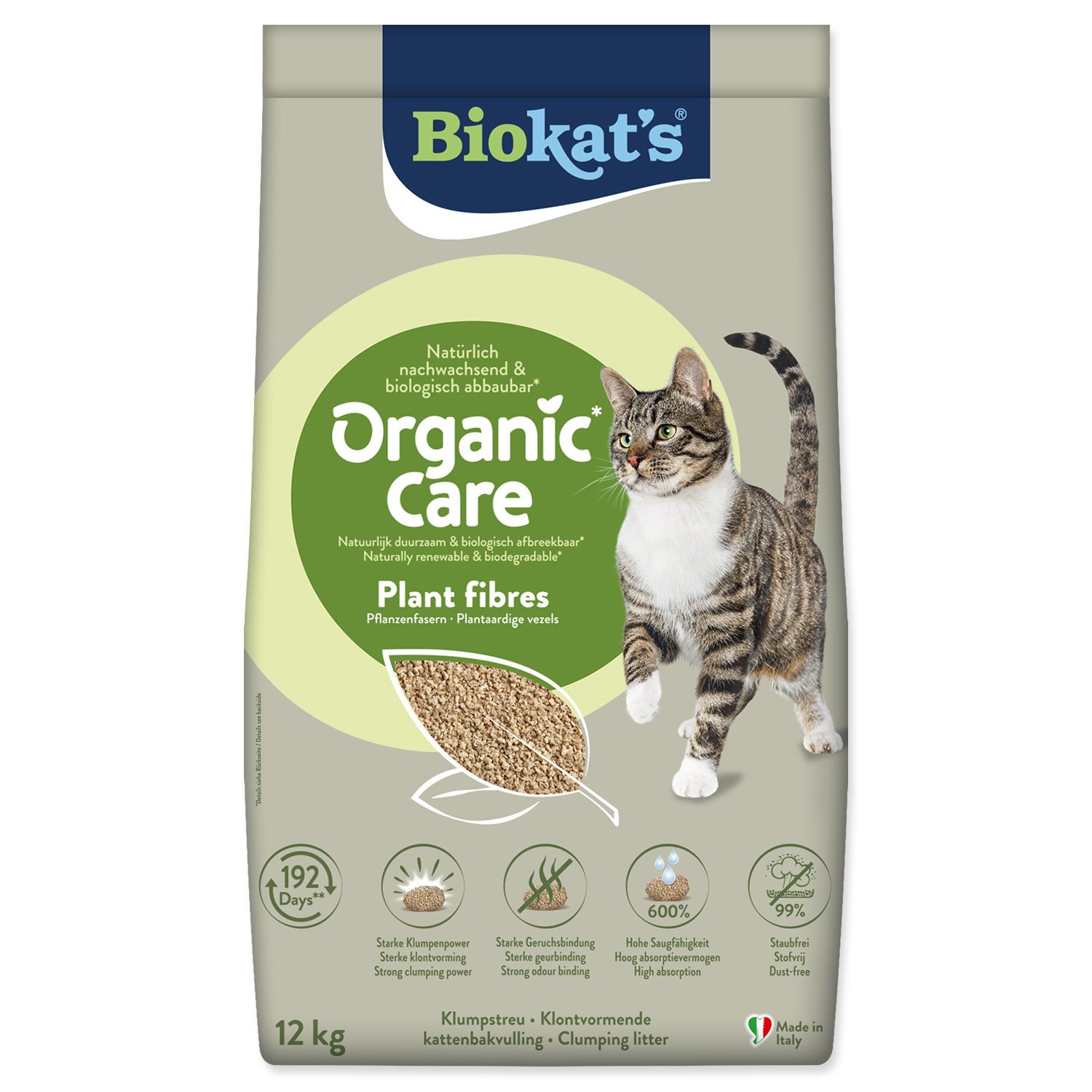 Podestýlka Biokat's Organic Care Plant Fibres 12kg-KS