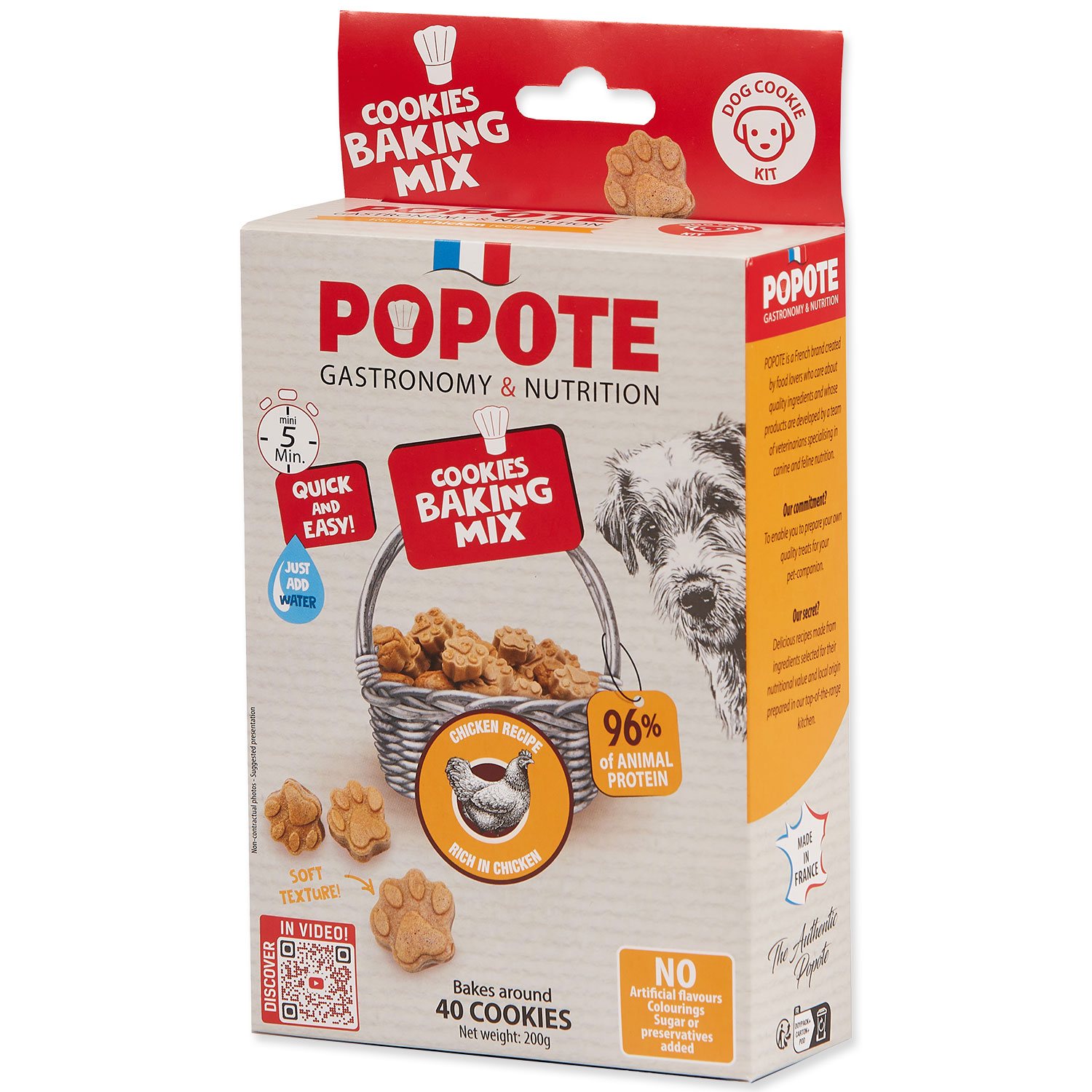 Pečící směs Popote kuřecí pro psy 200g-KS