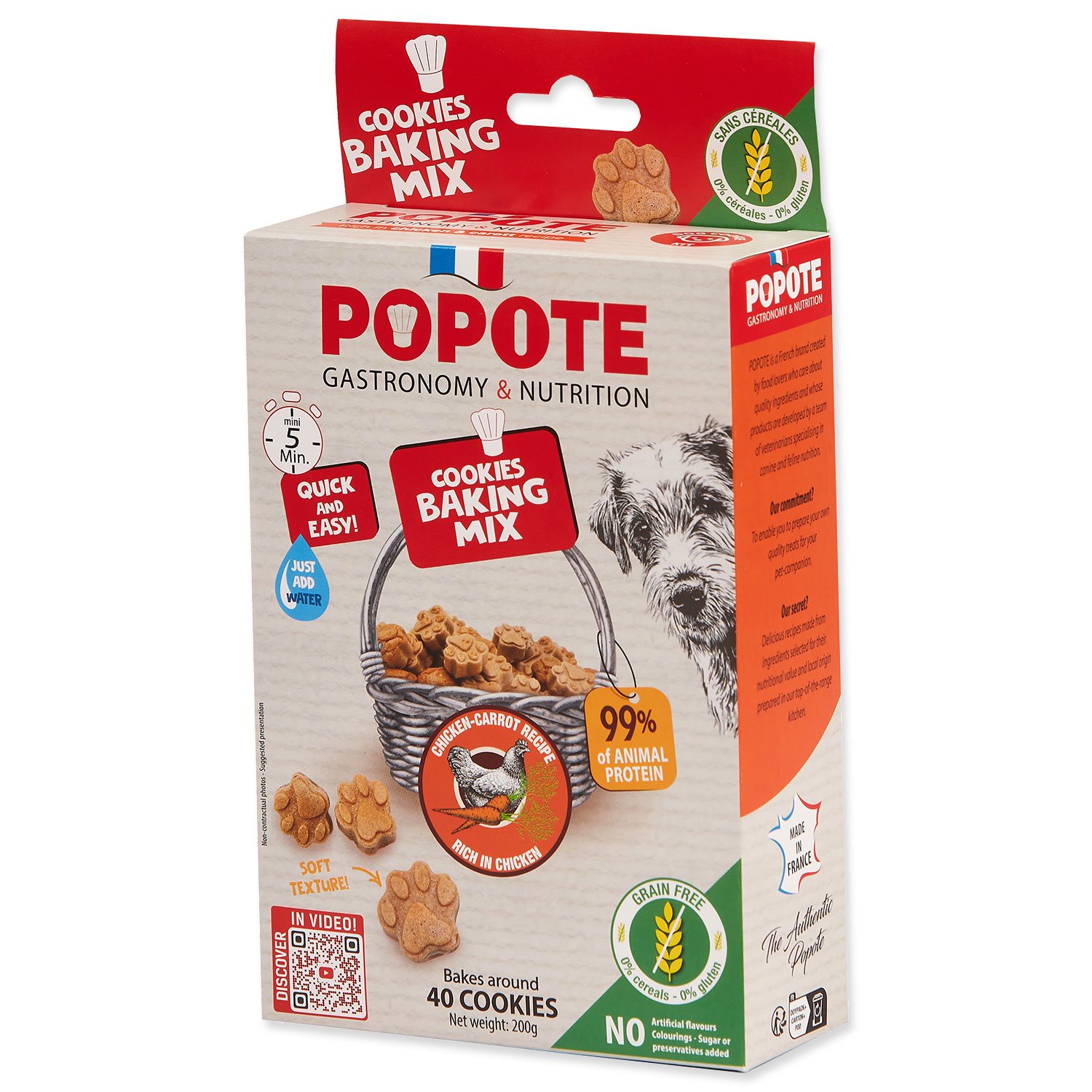 Pečící směs Popote kuřecí Grain Free pro psy 200g-KS