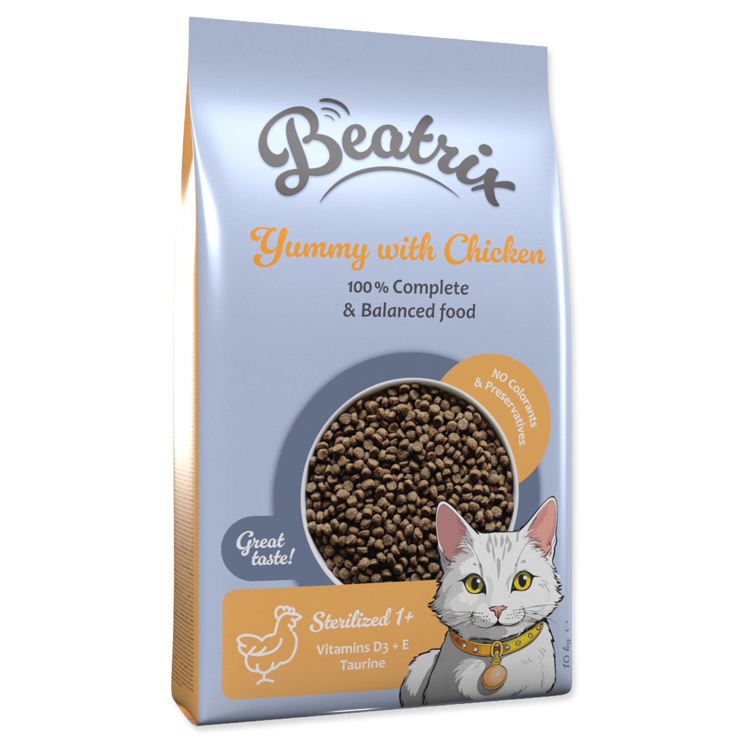 Krmivo Beatrix Sterilized s kuřecím 10kg-KS