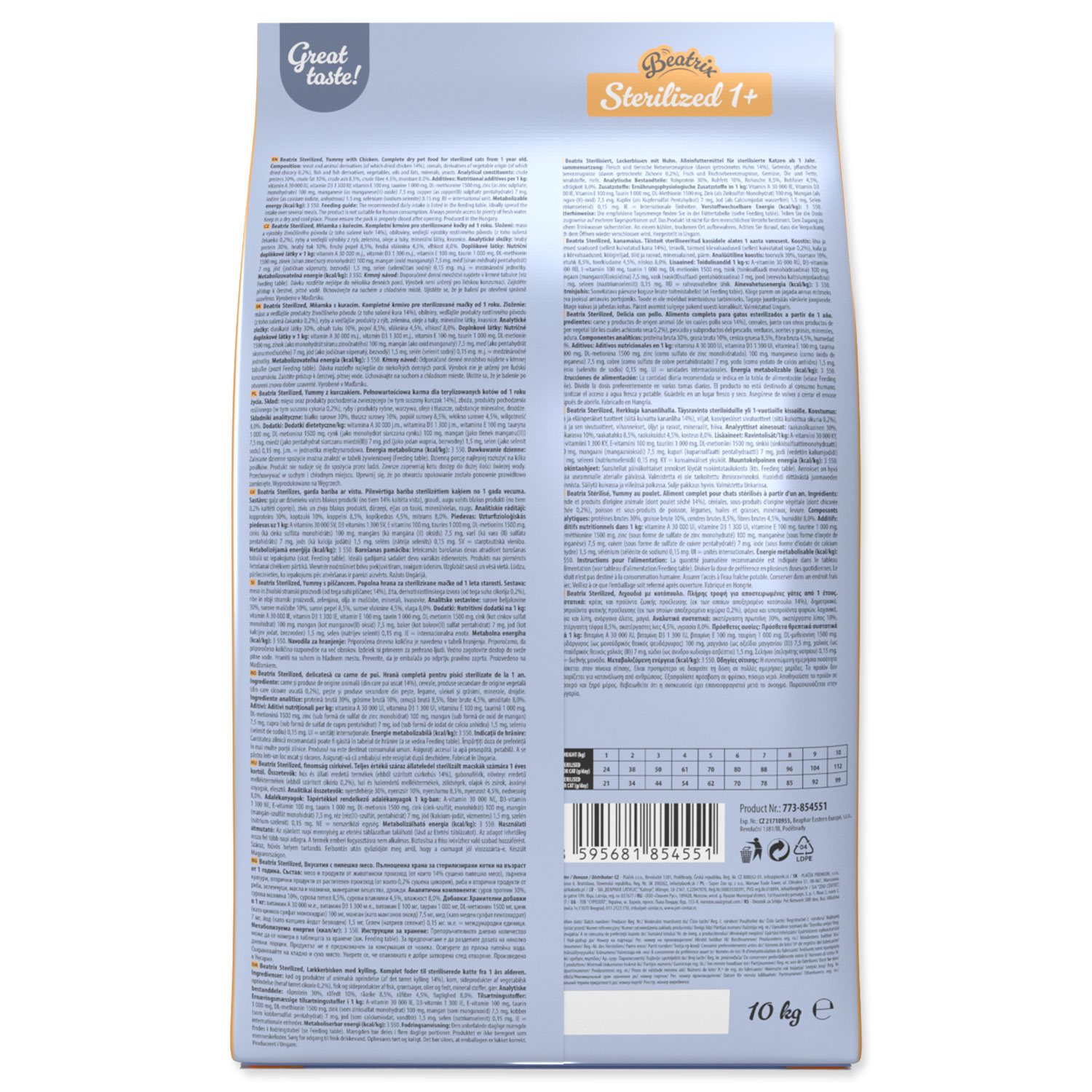 Krmivo Beatrix Sterilized s kuřecím 10kg-KS