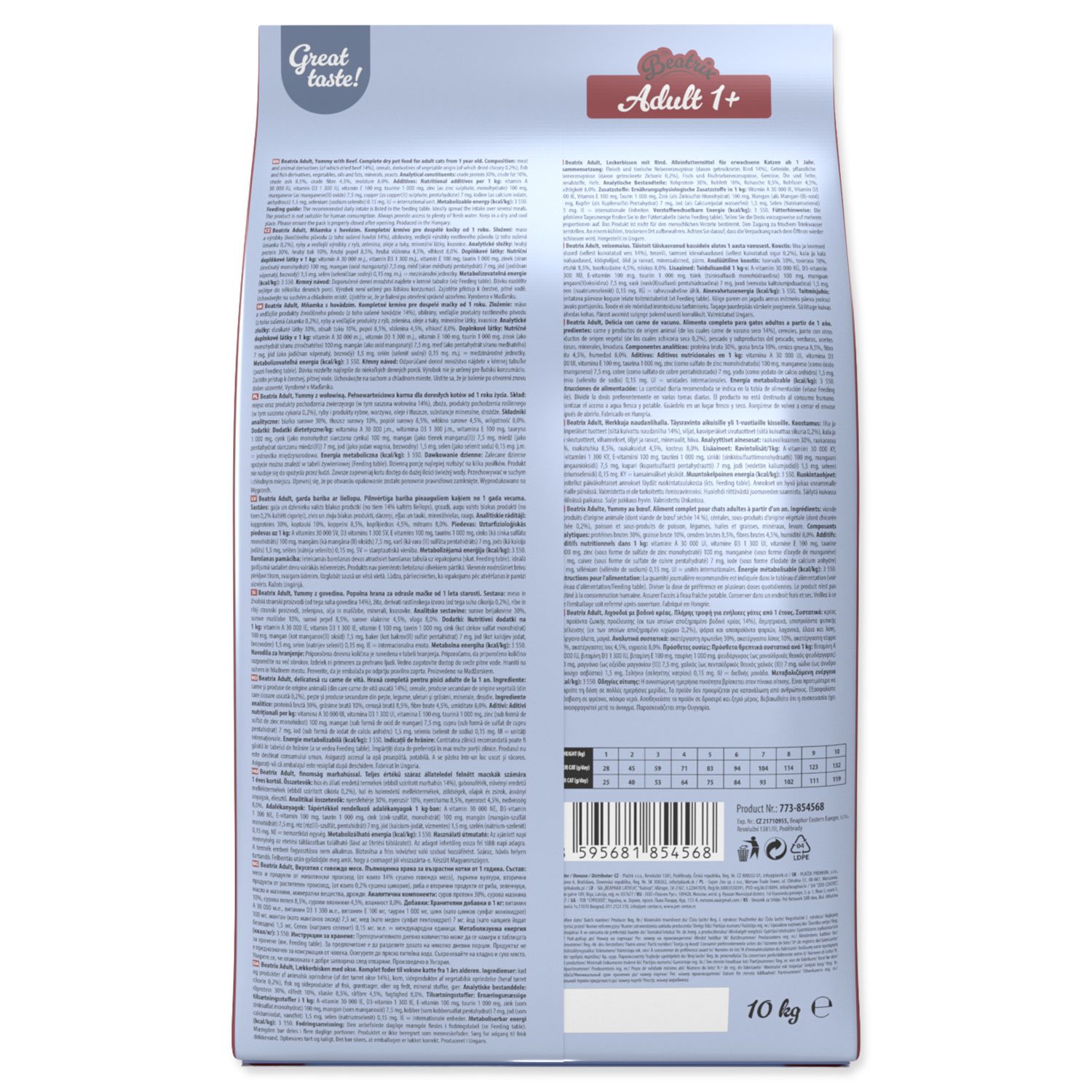 Krmivo Beatrix Adult s hovězím 10kg-KS