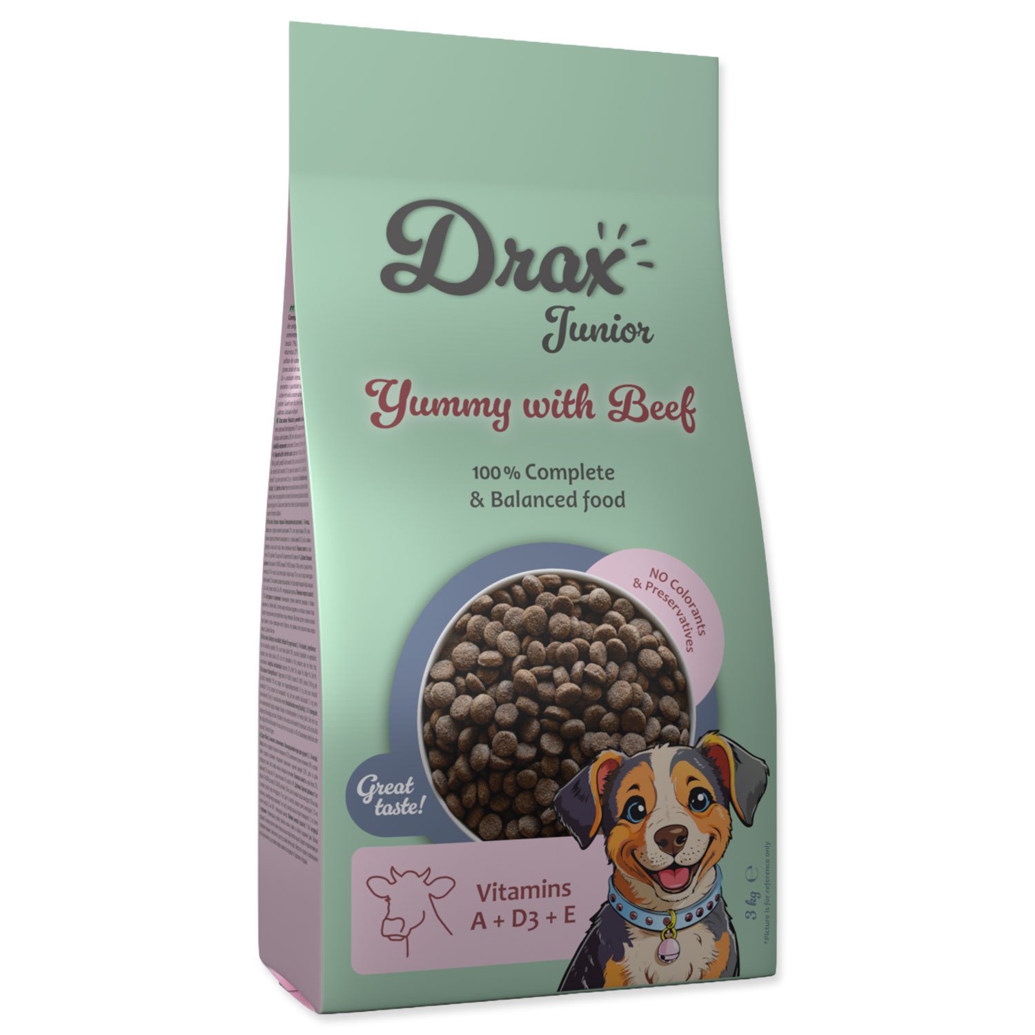Krmivo Drax Junior s hovězím 3kg-KS