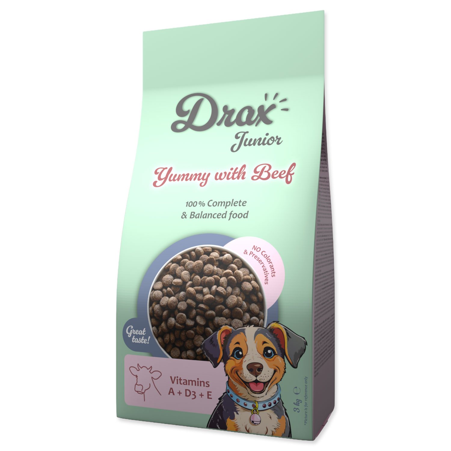 Krmivo Drax Junior s hovězím 3kg-KS