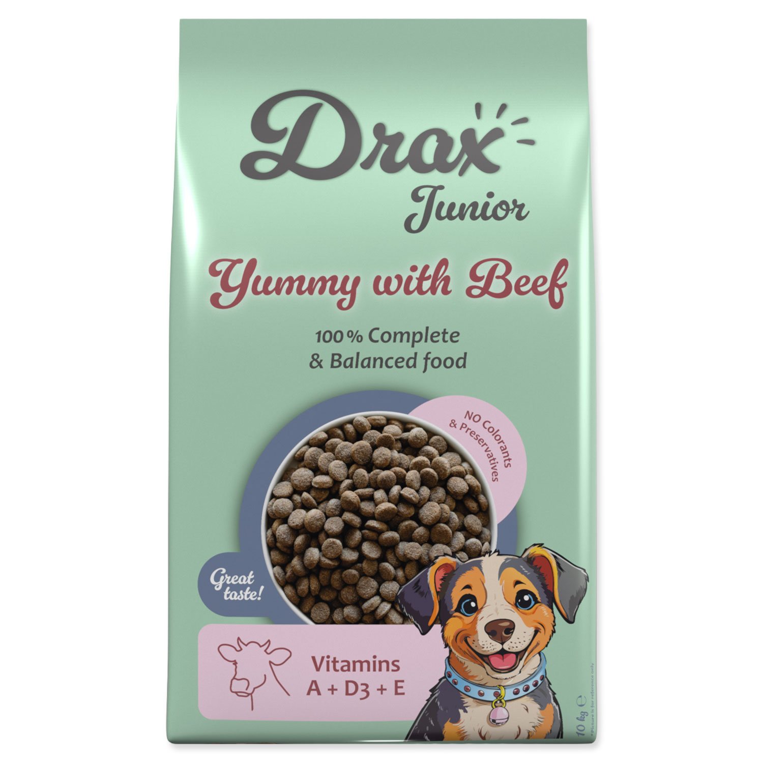 Krmivo Drax Junior s hovězím 10kg-KS