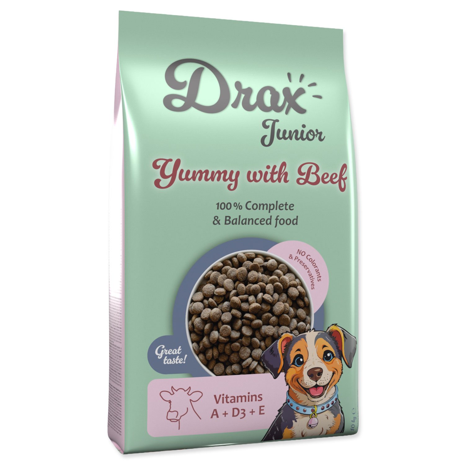 Krmivo Drax Junior s hovězím 10kg-KS