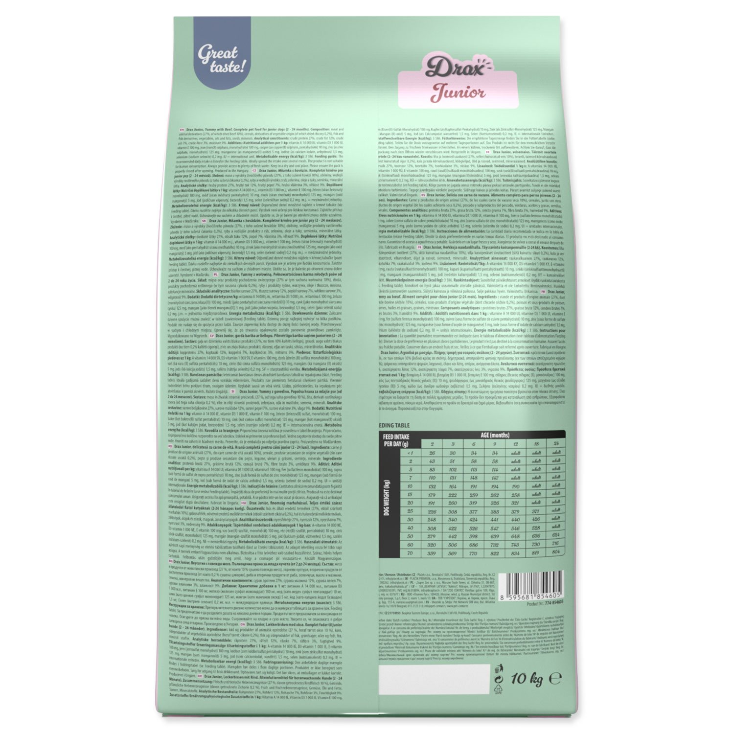 Krmivo Drax Junior s hovězím 10kg-KS