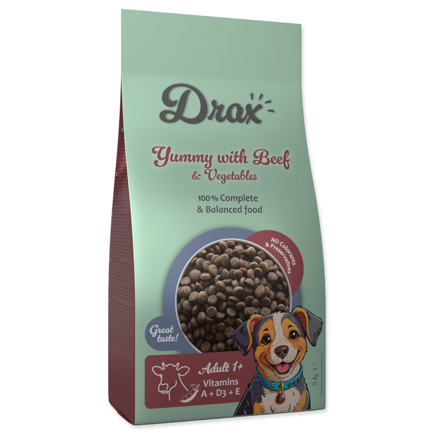 Krmivo Drax Adult s hovězím a se zeleninou 3kg-KS