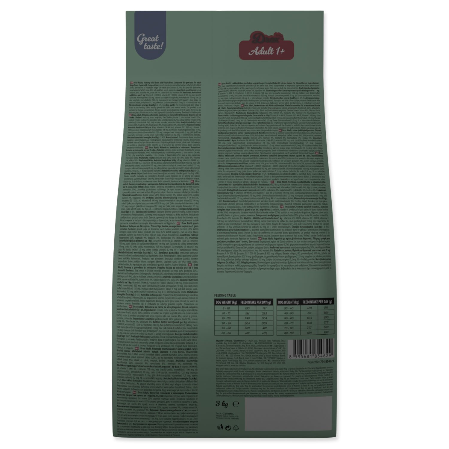 Krmivo Drax Adult s hovězím a se zeleninou 3kg-KS