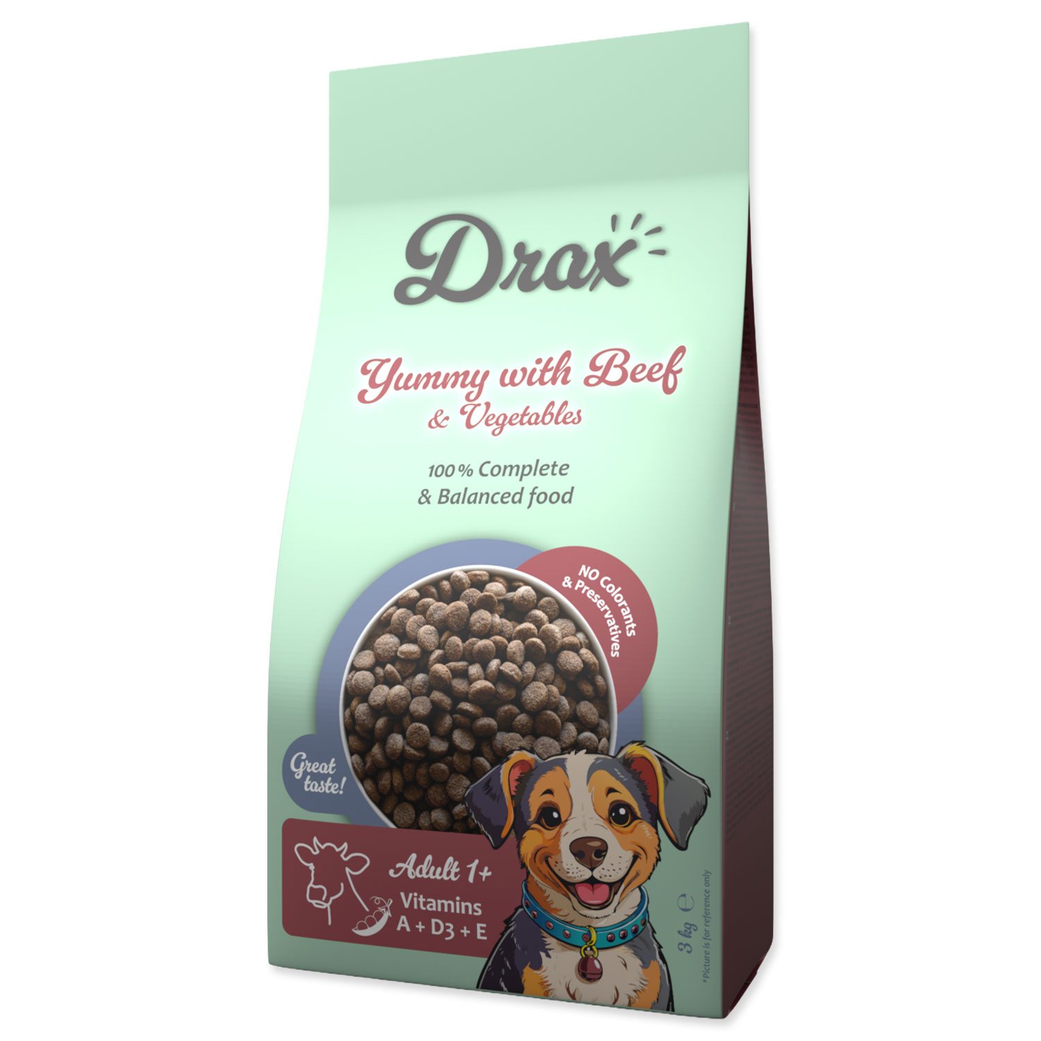 Krmivo Drax Adult s hovězím a se zeleninou 3kg-KS