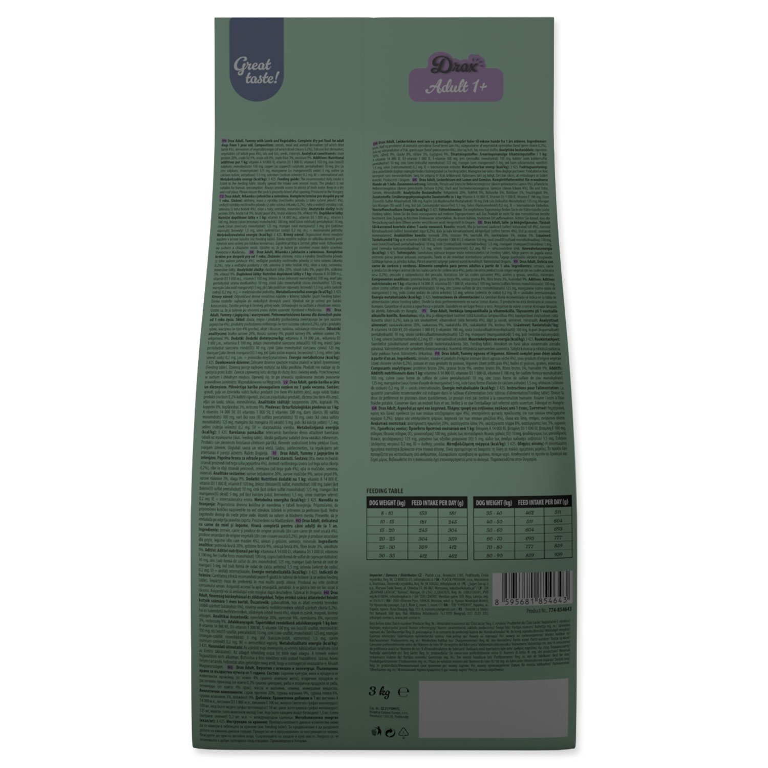 Krmivo Drax Adult s jehněčím a se zeleninou 3kg-KS