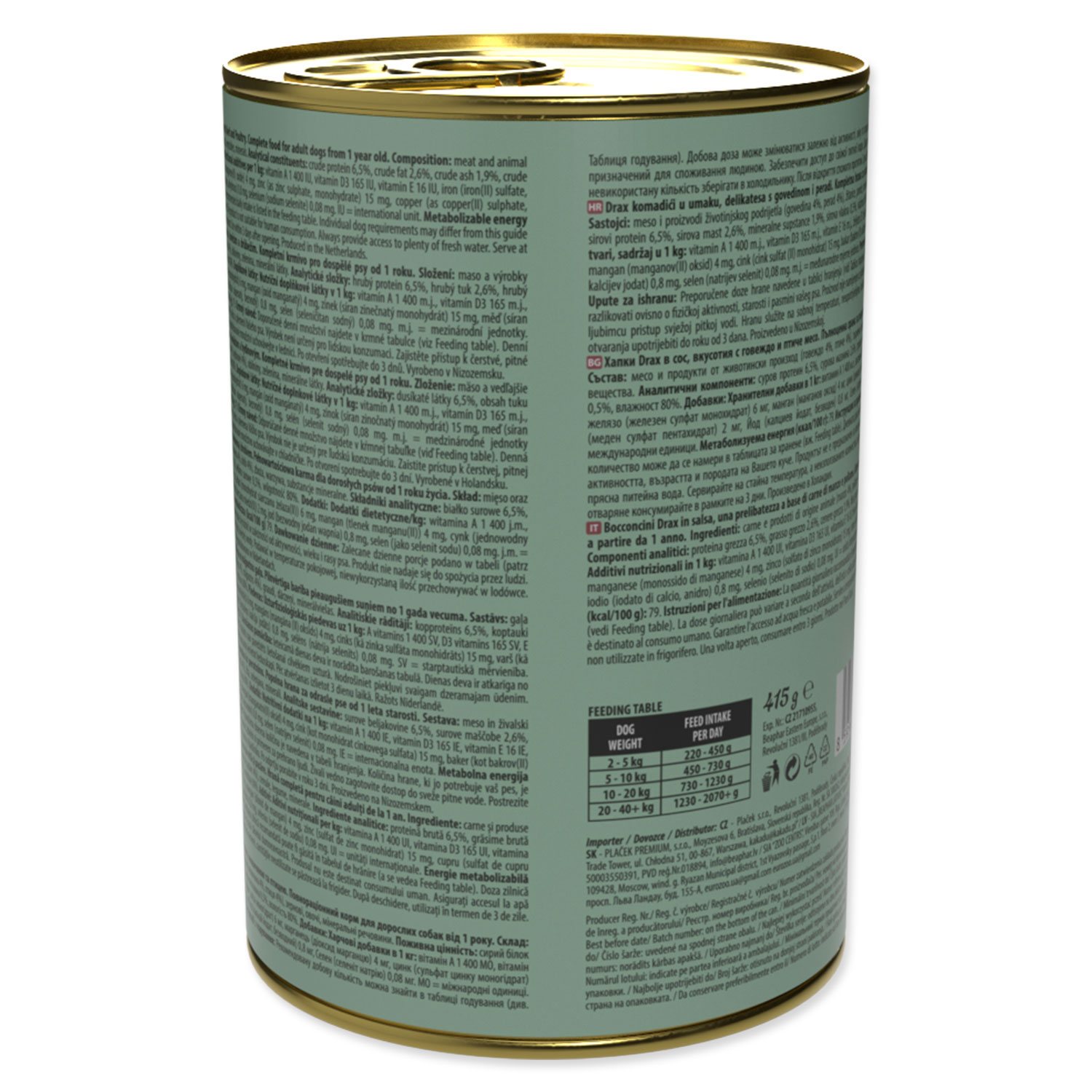 Konzerva Drax Adult s hovězím a drůbežím 415g-KS