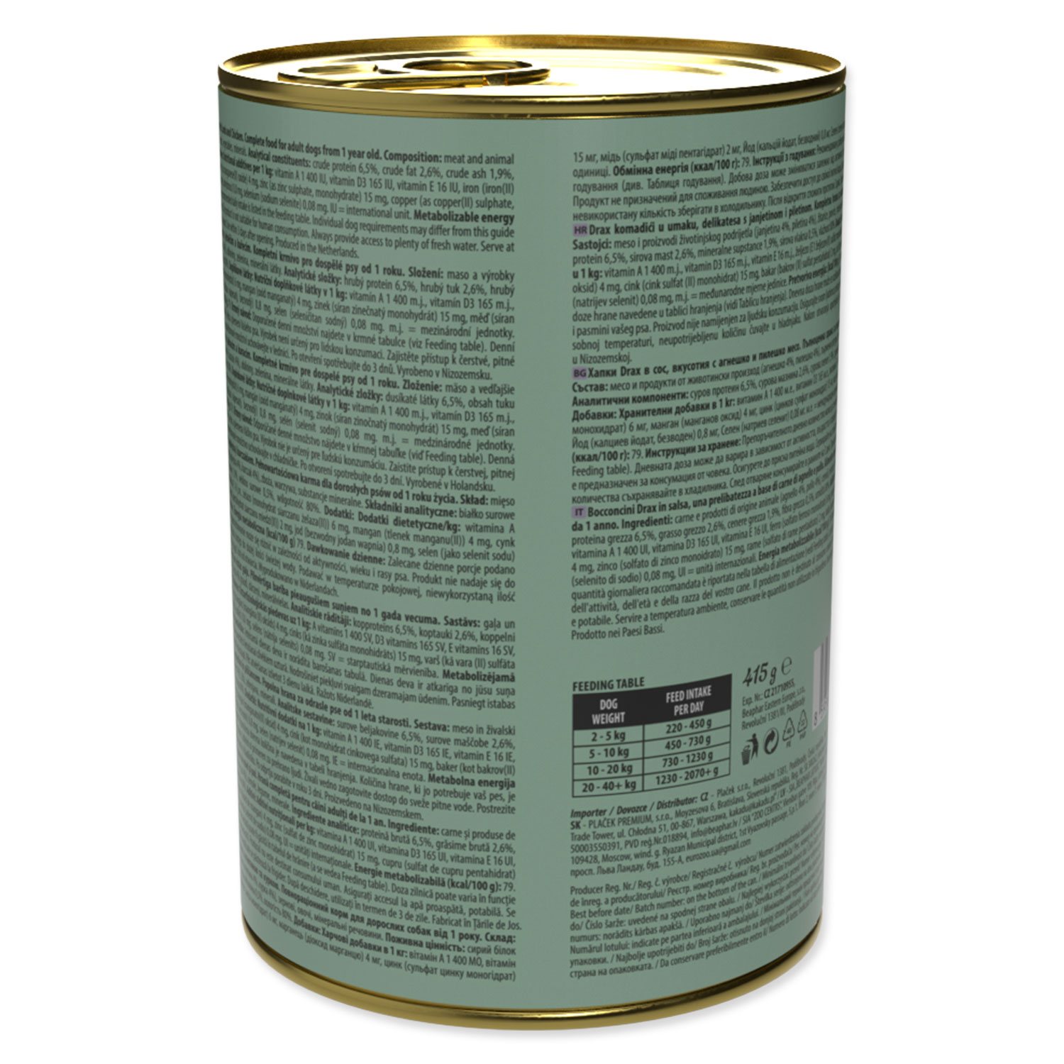 Konzerva Drax Adult s jehněčím a kuřecím 415g-KS