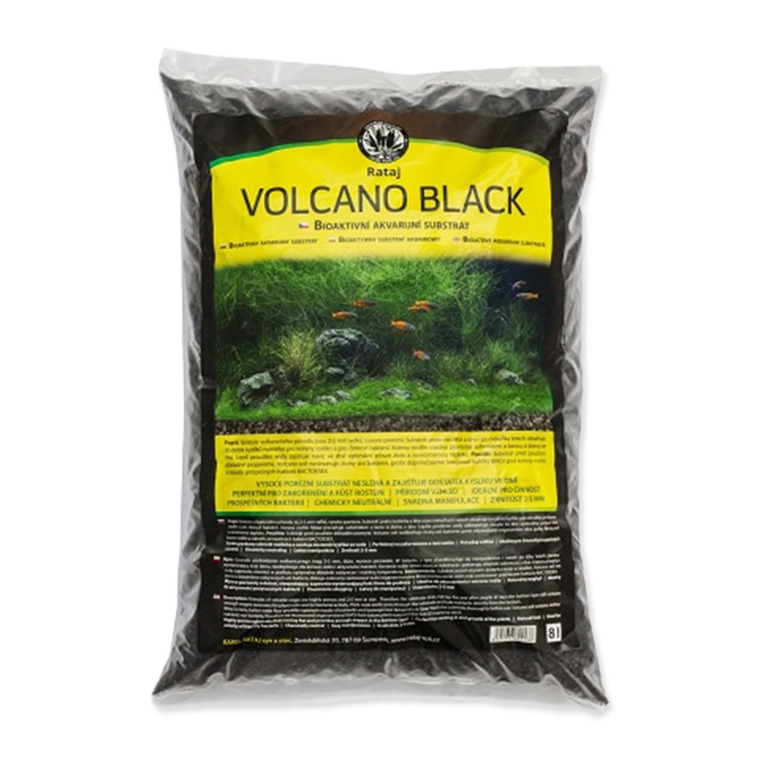 Substrát Rataj Volcano Black černý akvarijní 8l