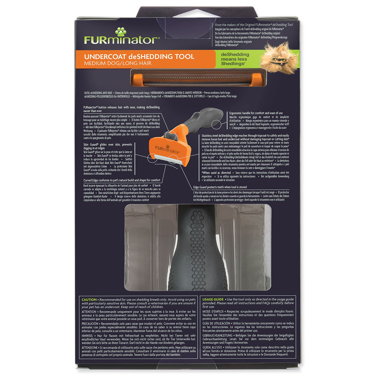 Hřeben Furminator dlouhá srst M 9-23kg-KS