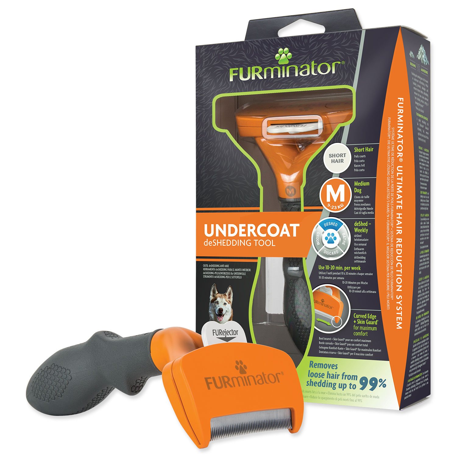 Hřeben Furminator krátká srst M 9-23kg-KS
