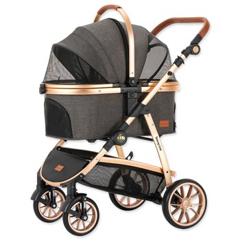 Kočárek Kenyone 60x69x106cm tmavě šedý, zlatá konstrukce -KS