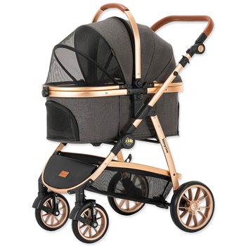 Kočárek Kenyone 60x69x106cm tmavě šedý, zlatá konstrukce -KS