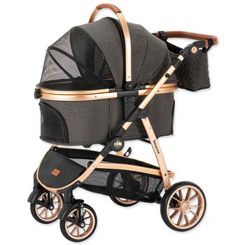 Kočárek Kenyone 60x69x106cm tmavě šedý, zlatá konstrukce -KS