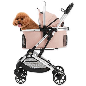 Kočárek Kenyone 56x73x103cm růžový, stříbrná konstrukce-KS