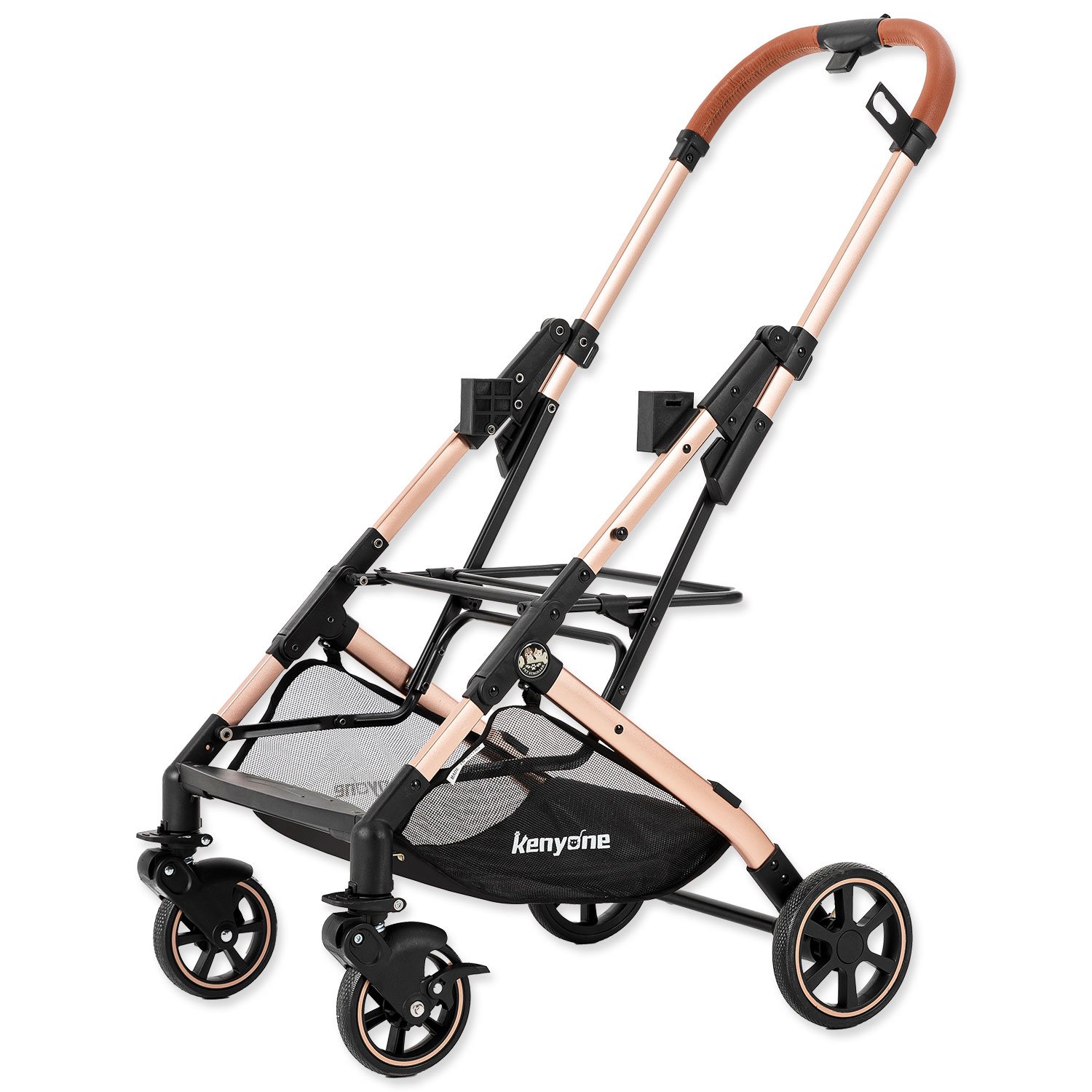 Kočárek Kenyone 56x73x103cm růžový, stříbrná konstrukce-KS