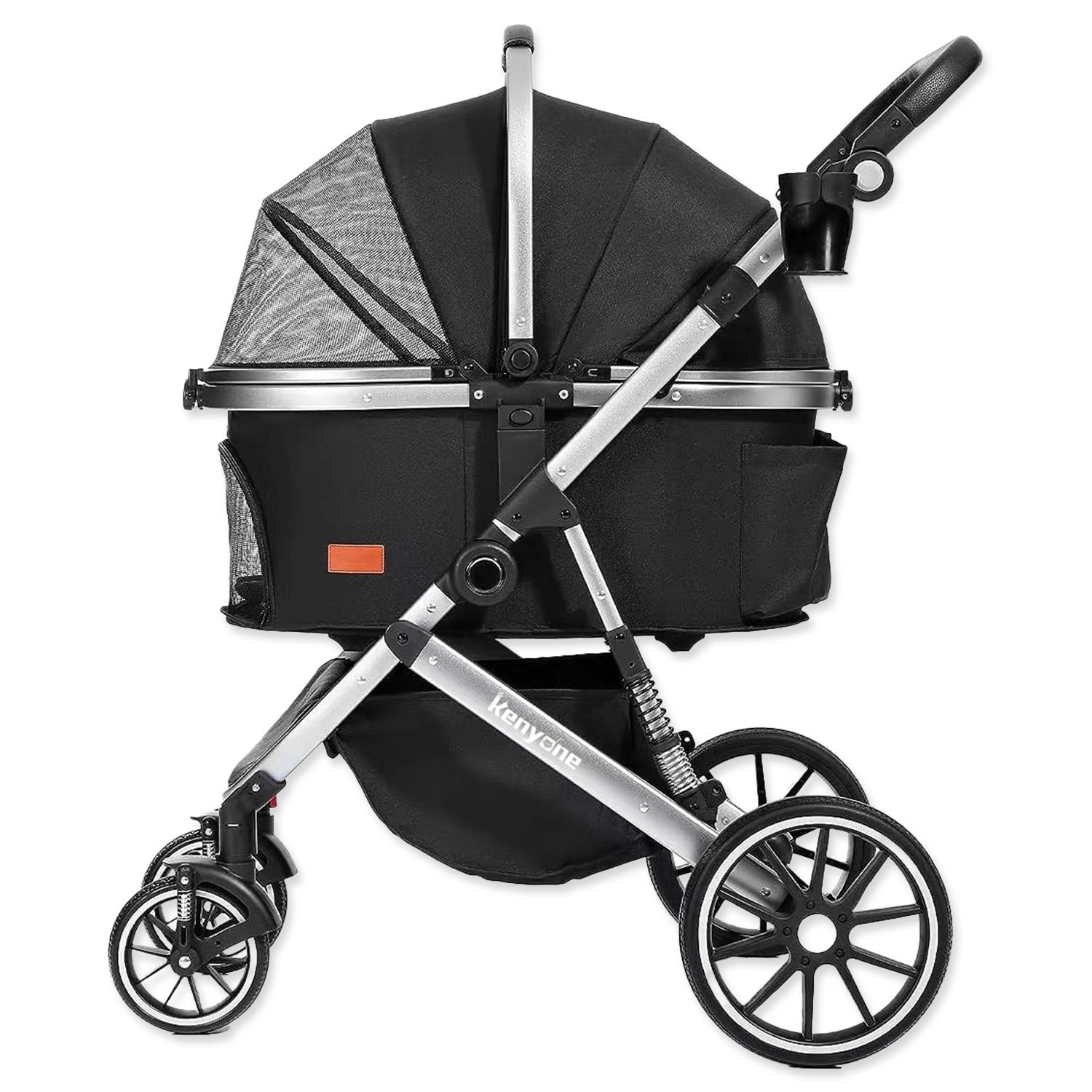 Kočárek Kenyone 62x90x108cm černý, stříbrná konstrukce-KS