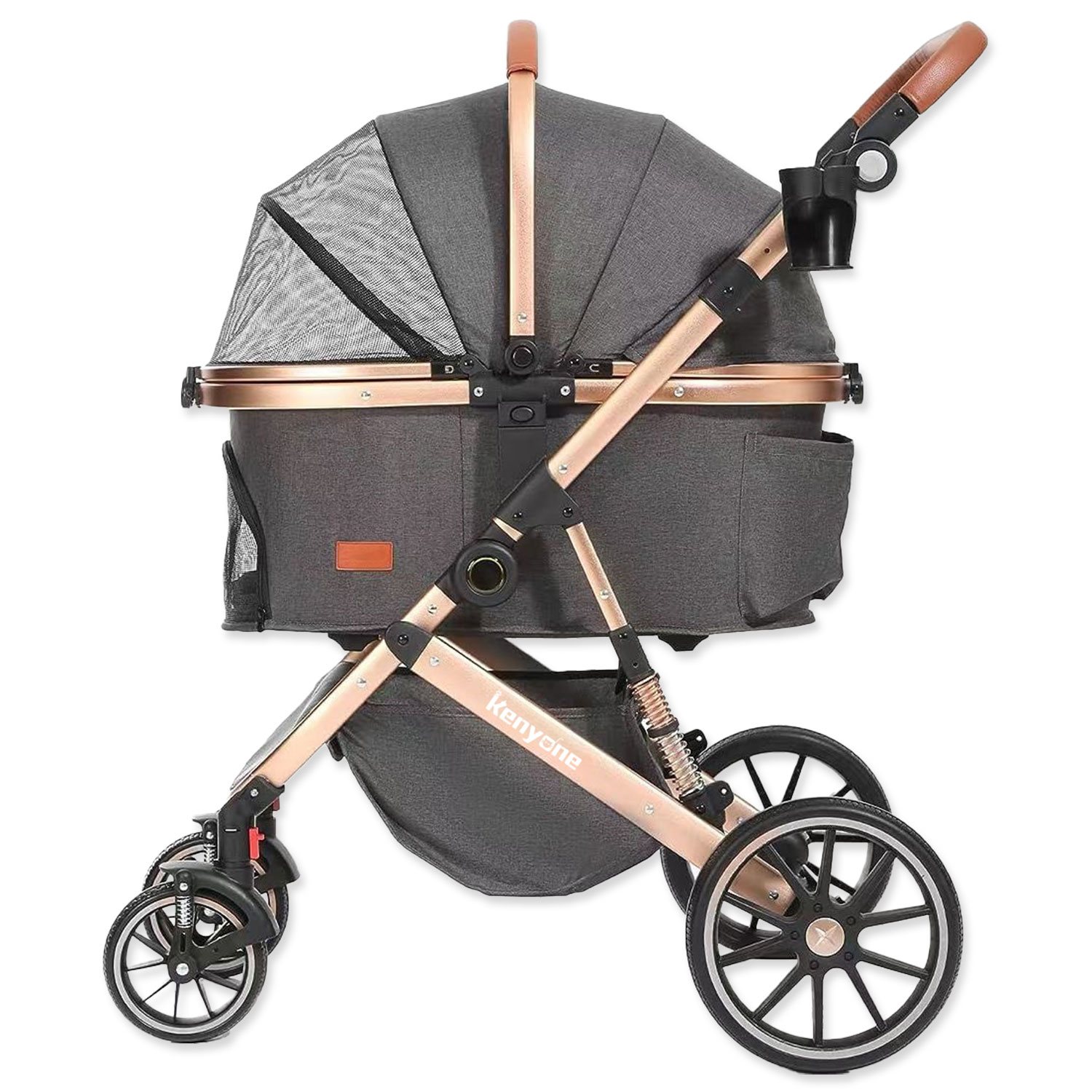 Kočárek Kenyone 62x90x108cm černý, zlatá konstrukce-KS