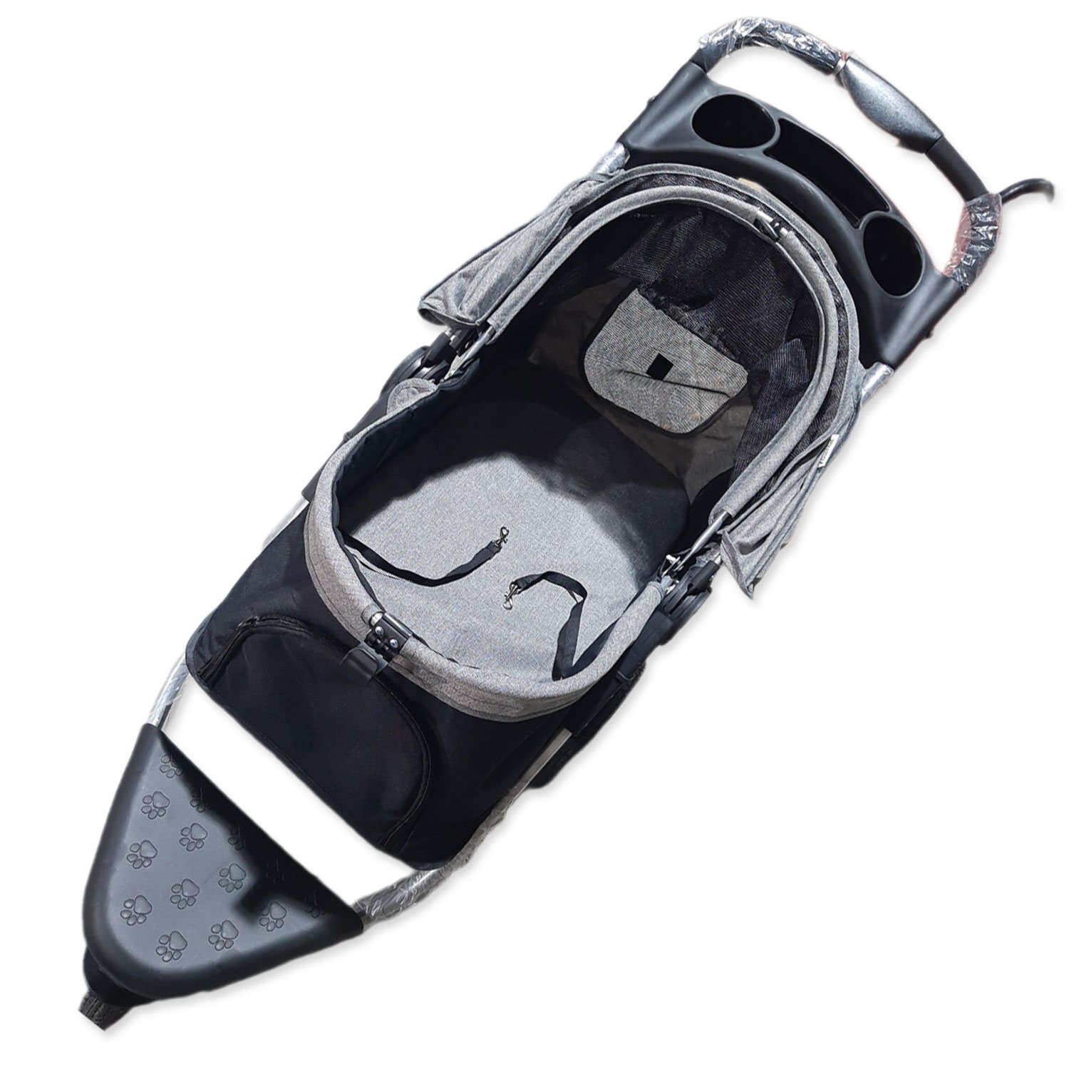 Kočárek PawHut 110x54x106cm šedo-černý -KS