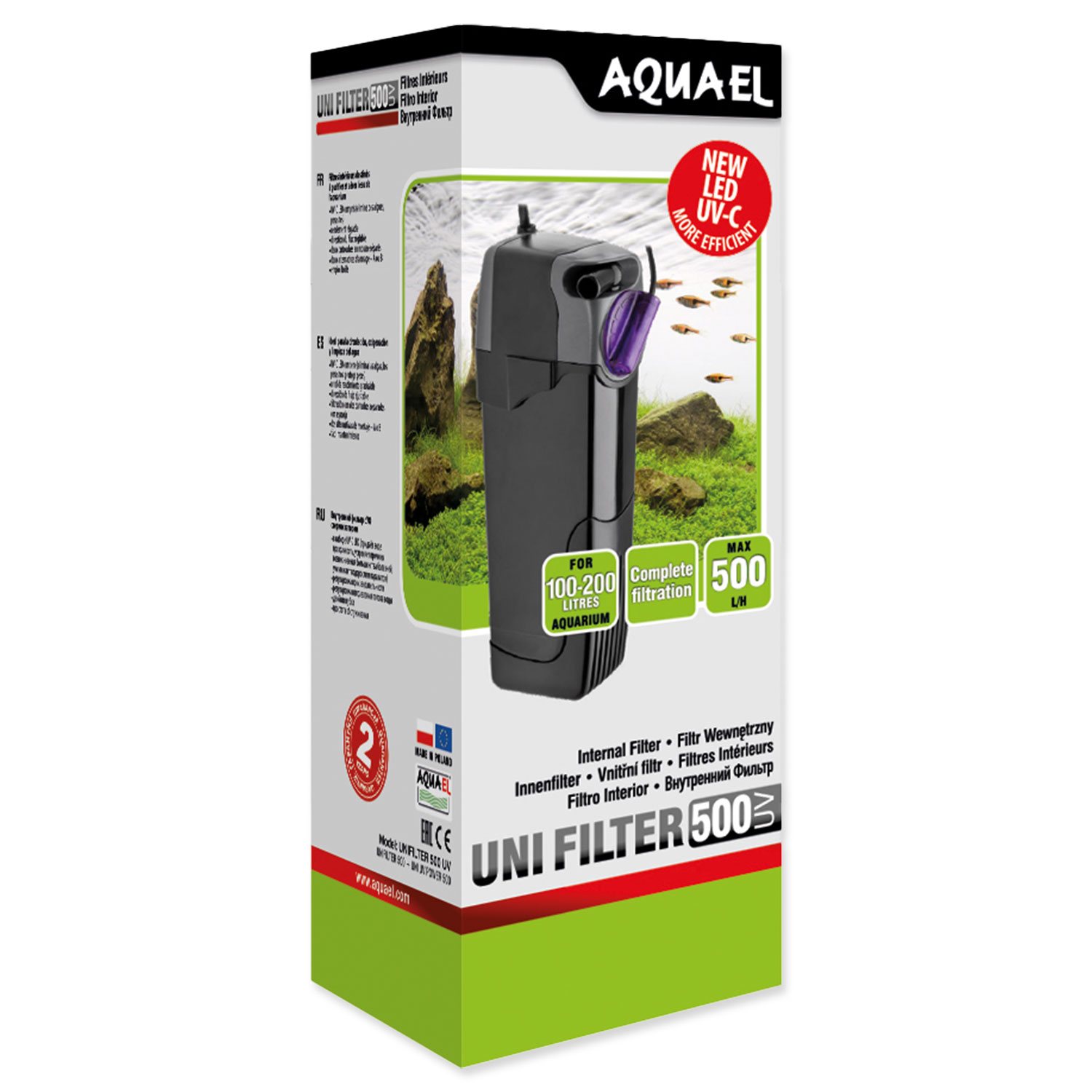 Filtr Aquael Unifilter vnitřní 500 l/h UV POWER-KS
