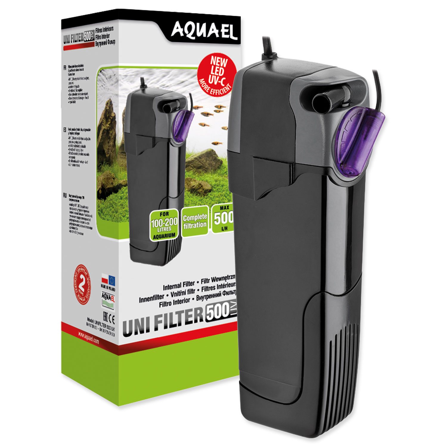 Filtr Aquael Unifilter vnitřní 500 l/h UV POWER-KS