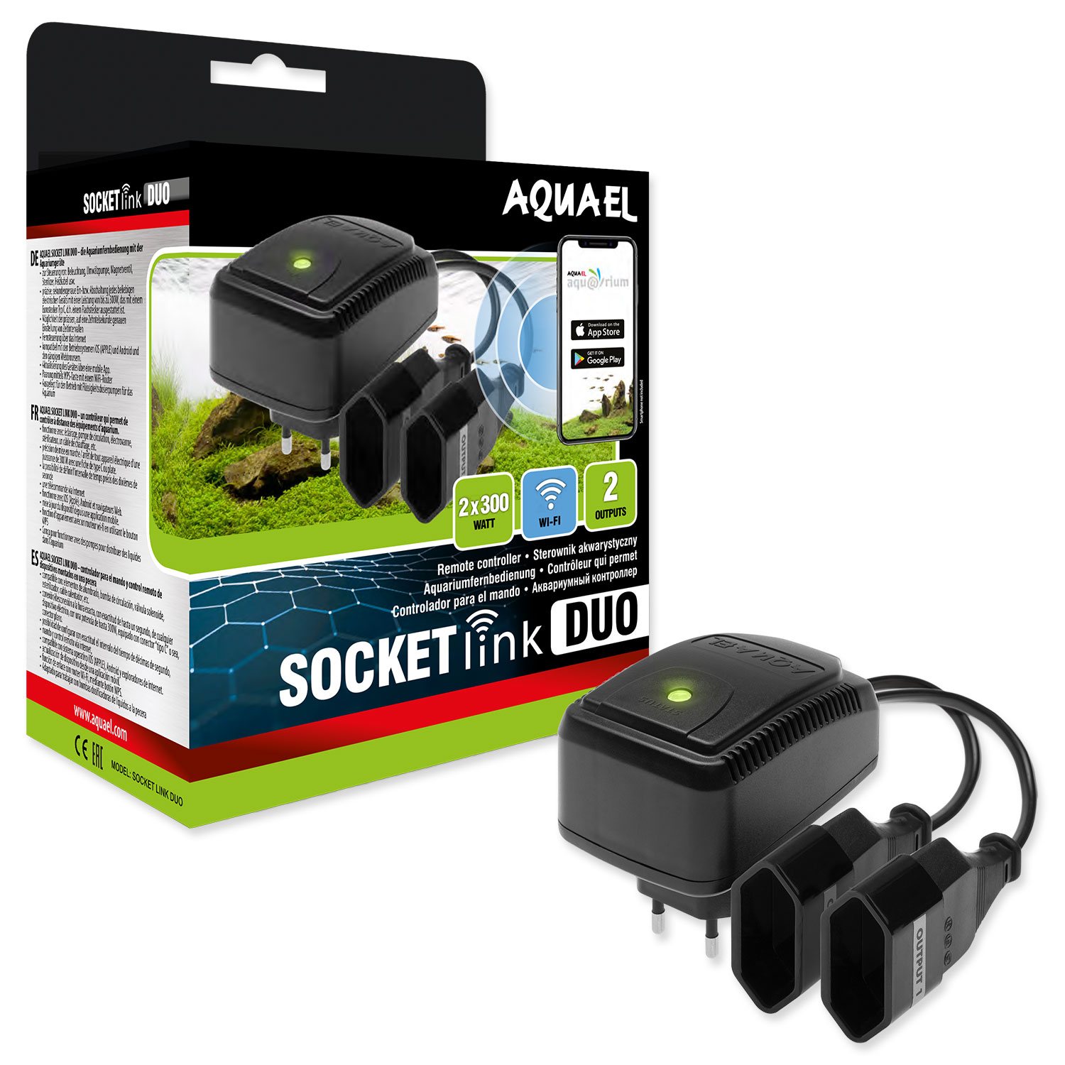 Časovač Aquael Socket Link Duo, elektronický dvoukanálový-KS