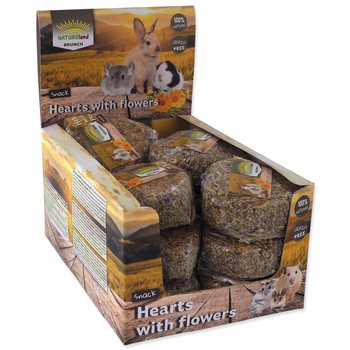 Pochoutka Nature Land BRUNCH XL srdíčko s lístky Displej 90g 14ks-KS
