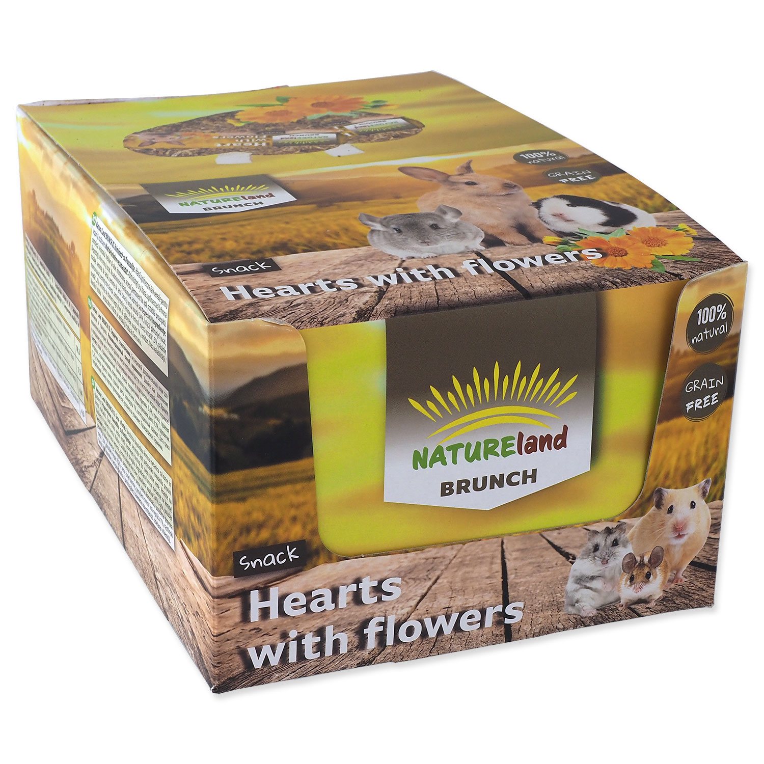 Pochoutka Nature Land BRUNCH XL srdíčko s lístky Displej 90g 14ks-KS