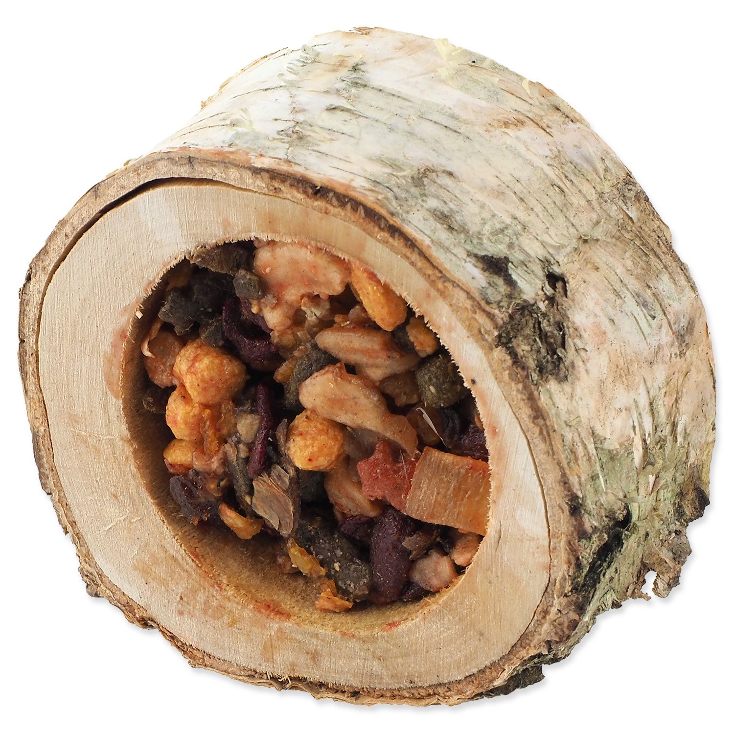 Pochoutka Miska Nature Land Nibble plněná ovocem dřevěná 120g-KS