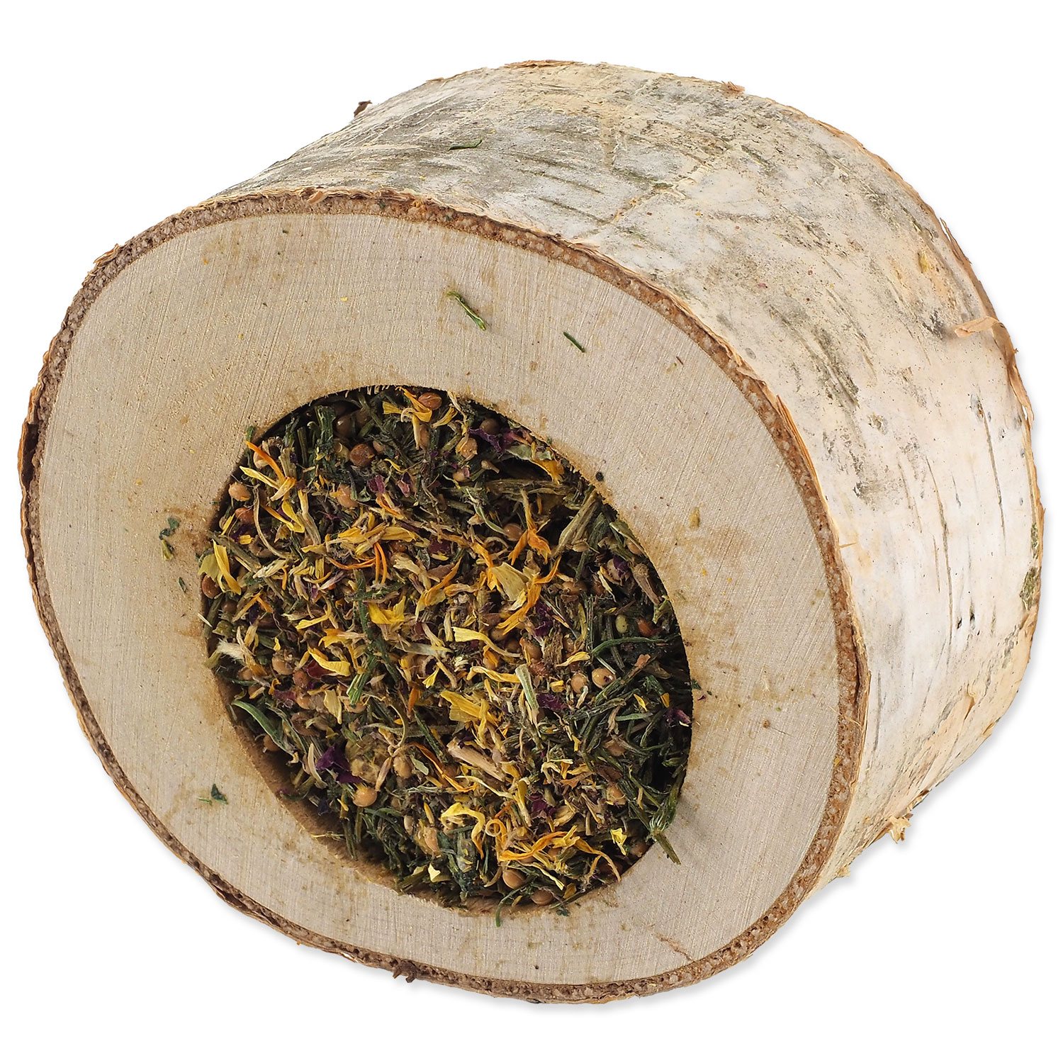 Pochoutka Nature Land Nibble miska plněná bylinkami dřevěná 120g-KS