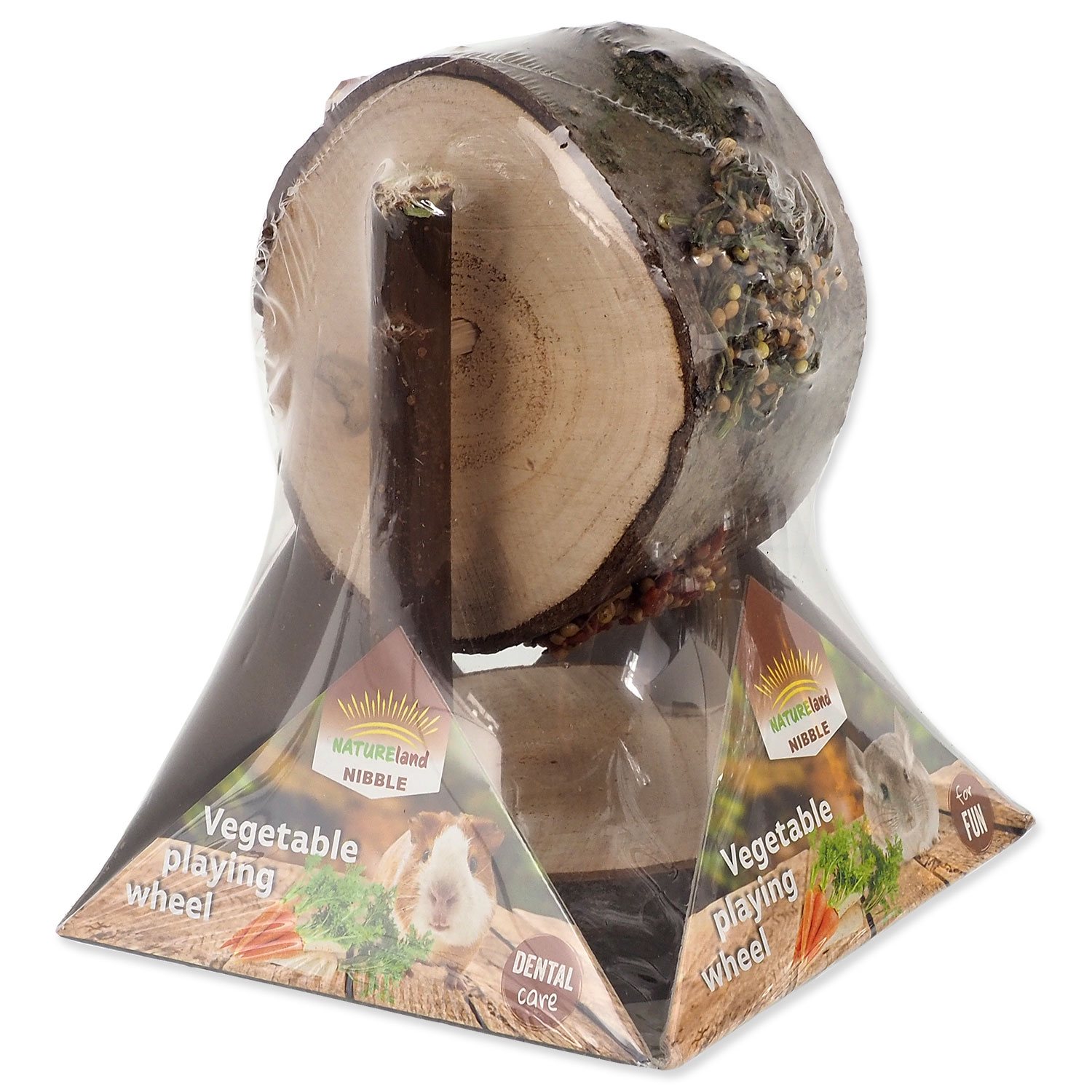 Pochoutka Nature Land Nibble kolo dřevěné plněné mrkví, petrželí a prosem 200g-KS