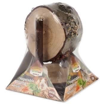 Pochoutka Nature Land Nibble kolo dřevěné plněné mrkví, petrželí a prosem 200g-KS