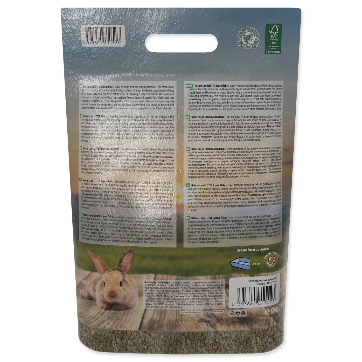 Podestýlka Nature Land Osikové lupínky 9l-KS