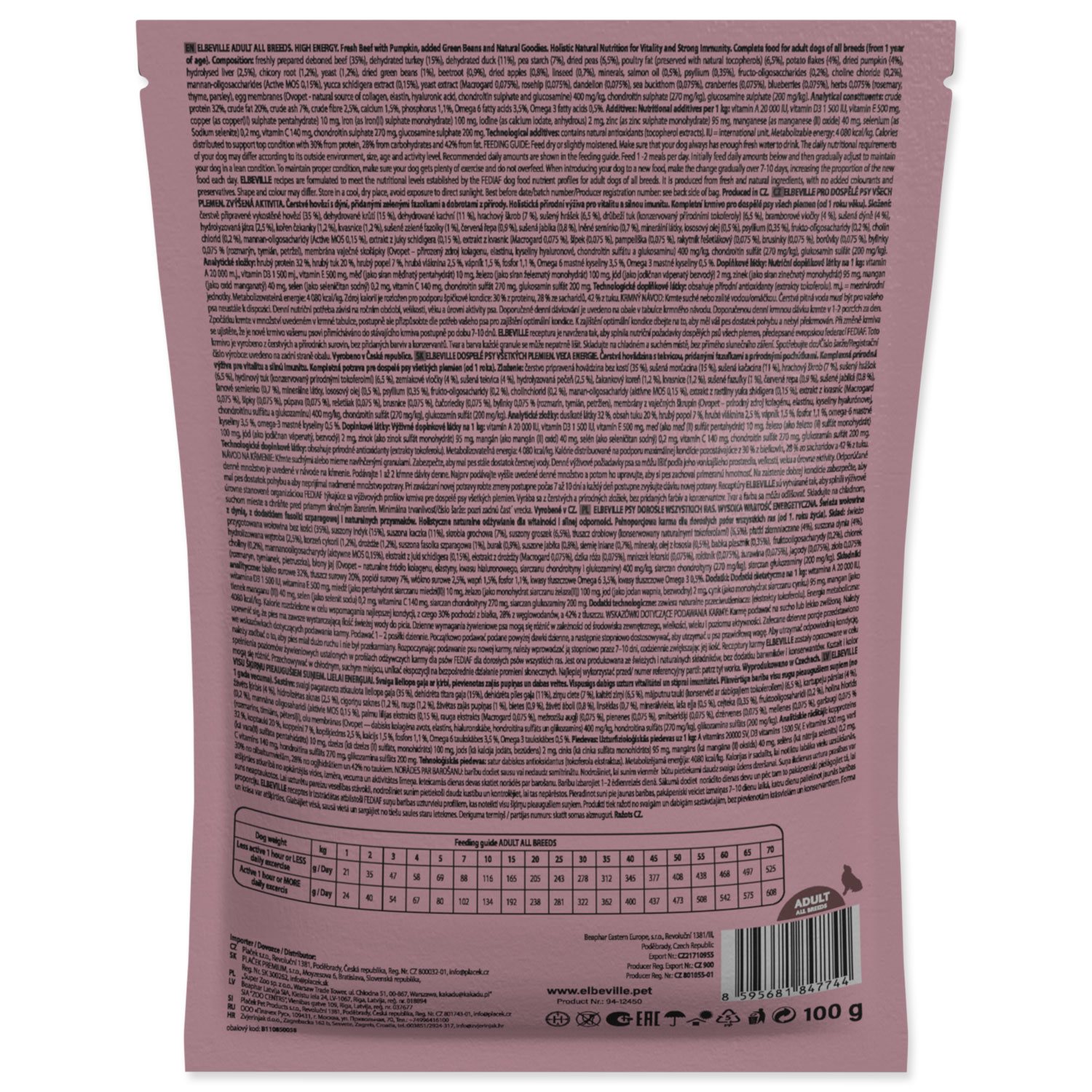 Vzorek ELBEVILLE Adult All Breeds Fresh Beef High Energy 100g-KS